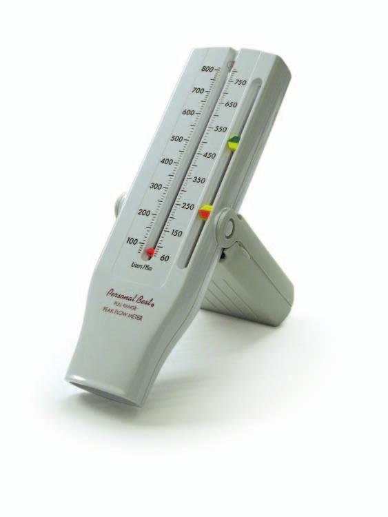 Peak Flow Meter A peak flow meter is a tool to help measure your asthma symptoms. The peak flow meter measures how well you are able to push the air out of your lungs.