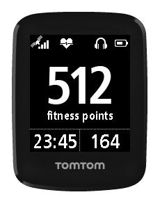 You can also see your total Fitness Points while you are in an activity as one of the metrics screens, so you can see if you ve reached your