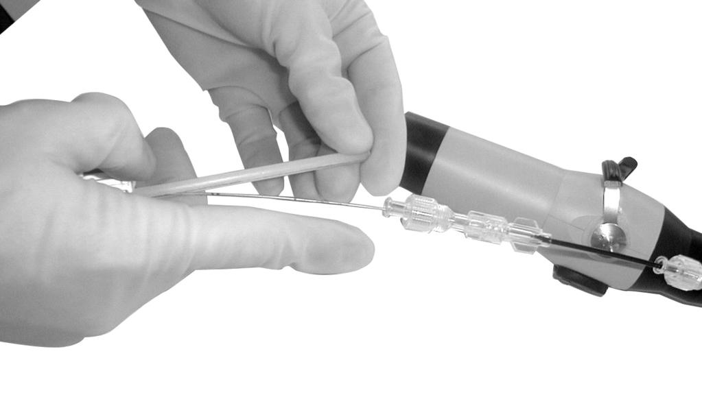 8666 and 8666-RF Biopsy Facilities Fig. 20. Removing the mechanical stop on the flexible needle of the UA0034 flexible biopsy system 9.
