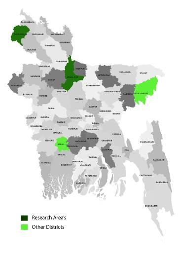 Thakurgaon District Jamalpur District Moulvibazar District Narail District Figure 3: MNDR Intervention