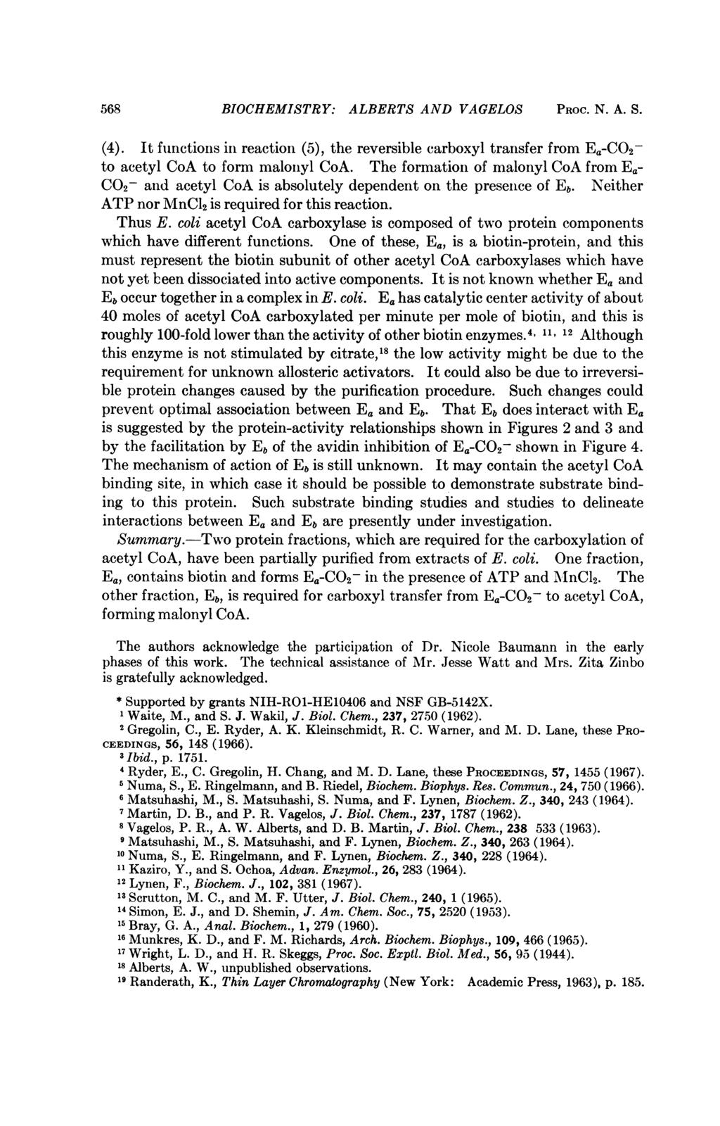 568 BIOCHEMISTRY: ALBERTS AND VAGELOS PROC. N. A. S. (4).