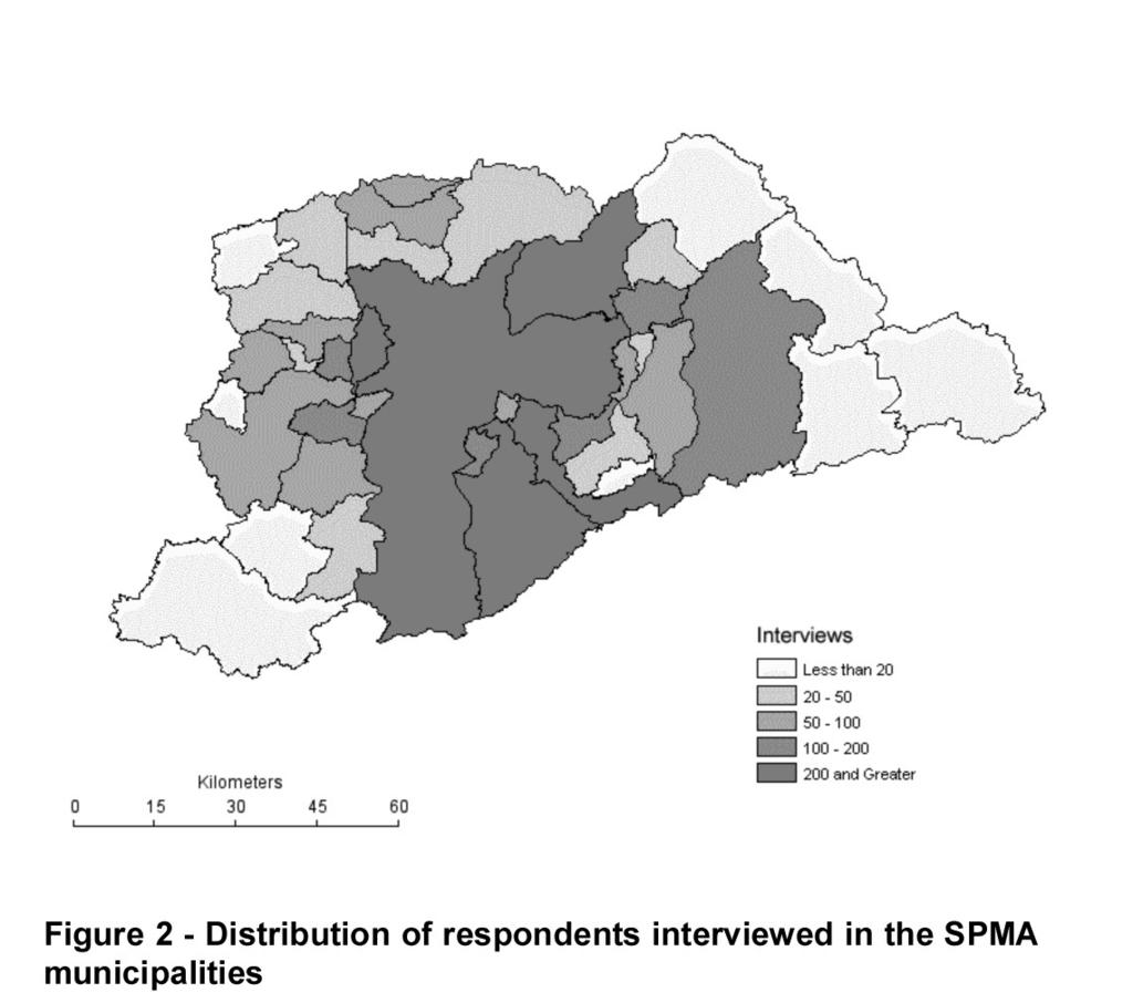 Epidemiology of psychiatric morbidity 380 In all strata, the primary sampling units (PSUs) were the year 2,000 census count areas, cartographically defined and updated by the IBGE.