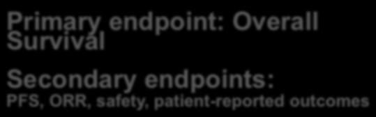 ROW Primary endpoint: Overall Survival Secondary endpoints: PFS, ORR, safety, patient-reported outcomes Abbreviations: