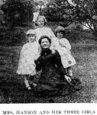 [Above: Agatha Tiegel Hanson and daughters
