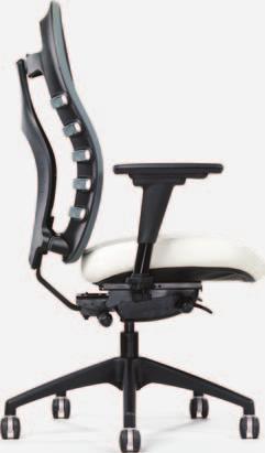 tension Grommet System - 3 semi-rigid pivot points between chair frame and chair spine - Allows additional flex
