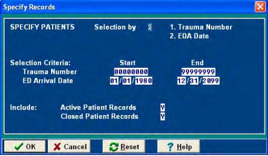 You may specify the eda time period for these patients when you click the