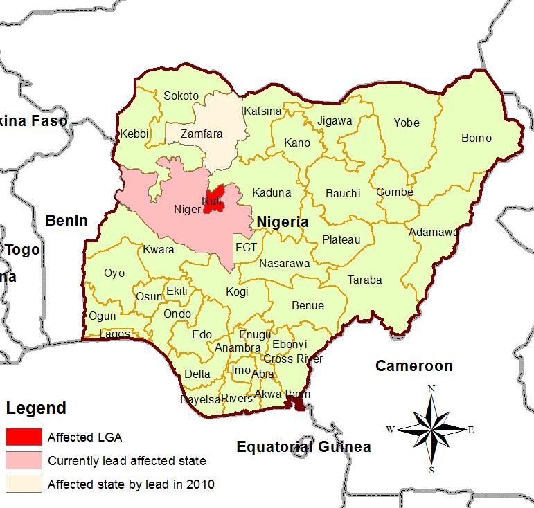 6.4. Lead poisoning in Nigeria On 15 May 2015, WHO was notified by the Federal Ministry of Health of Nigeria of a suspected lead poisoning outbreak that resulted in human and livestock fatalities.