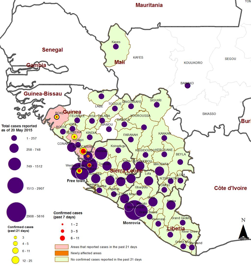 3. Overview of the Ebola virus disease epidemic in West Africa The Ebola virus disease (EVD) epidemic in West Africa has affected six countries namely Guinea, Liberia, Sierra Leone, Nigeria, Senegal