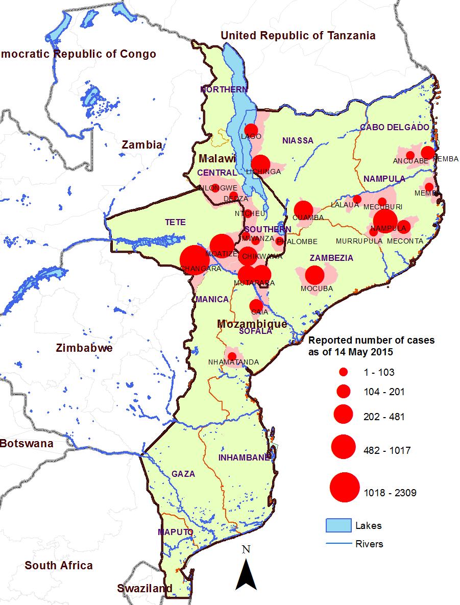 6.2. Cholera in Mozambique and Malawi Mozambique and Malawi are experiencing outbreaks of cholera since 25 December 2014 and 11 February 2015 respectively.