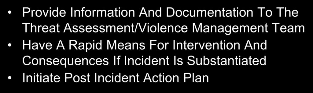 Control Option A Procedural Considerations: (Continued) Provide Information And Documentation To The Threat Assessment/Violence