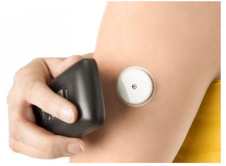 Freestyle Libre Flash Glucose monitor (FGM) Hybrid between glucose meter and CGM Does not require calibration fingersticks Each