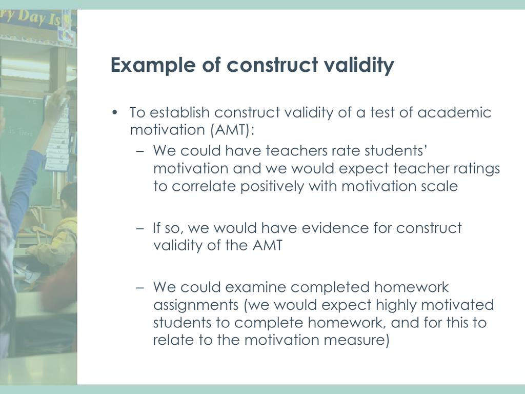 Here is an example of construct validity.
