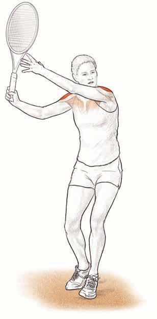 shoulders 29 Muscles Involved Primary: Anterior deltoid, lateral deltoid Secondary: Upper pectoralis major Tennis Focus The anterior aspect of the shoulder is a major player in elevating the arm on
