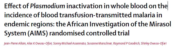 Anticipating (re)emerging infections to ensure blood safety Assessing the risk of transfusion-mediated disease Pathogen transmission reduction: Efficiently neutralizes a large variety of pathogens: