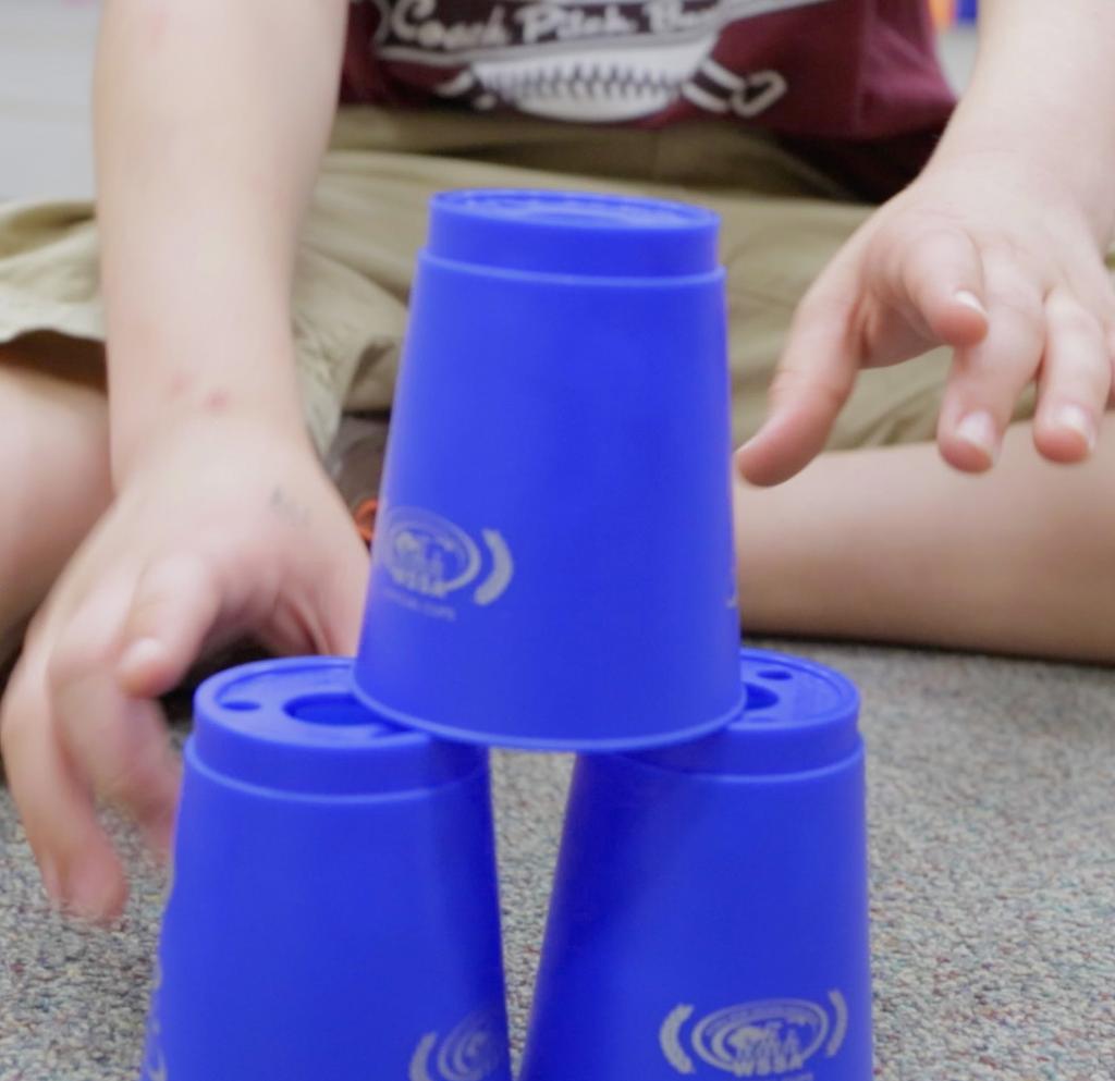 Stackers and Blasters Fun movement activity that focuses on exercise and fundamental stacking skills Grades K+ Equipment One set of Speed Stacks for each stacker Set Up Divide stackers into two teams.
