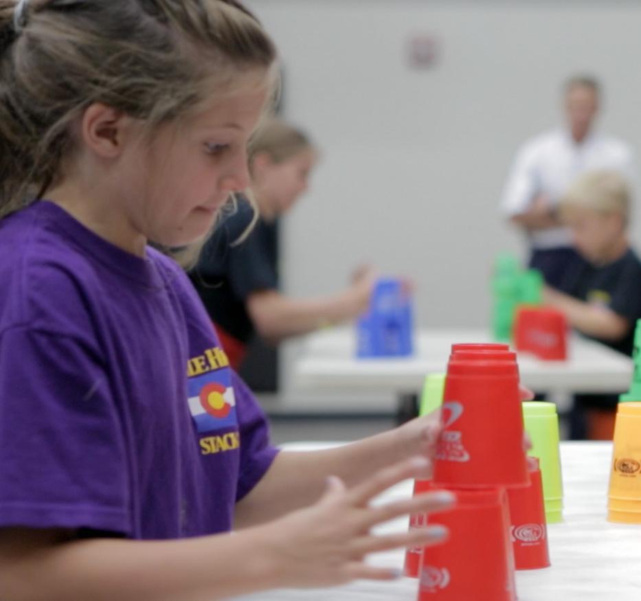 Around the Table Warm up your stackers hands and minds while stacking around the table Grades K+ Equipment One set of Speed Stacks for every stacker One table for every four stackers Set Up Place