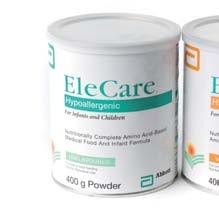 ELECARE UNFLAVOURED EleCare Unflavoured is a nutritionally complete amino acid based formula, specially formulated to meet the nutritional needs of infants and children who need an amino acid based