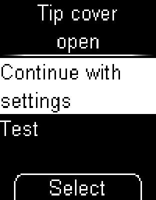 Settings Test area Messages and problems Reminder 4 This message appears if you are in the process of changing a setting (for example, the date) or entering a setting again (for example, a reminder)