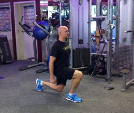 Workout C Bodyweight Switch Lunge Stand with your feet shoulder width apart, holding dumbbells at your sides (optional).