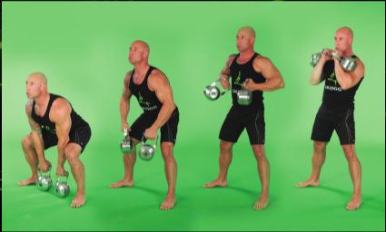 Kettlebell Lifts Double Cleans Same as Cleans only with two kettlebells Drive with quads, finish with hips.