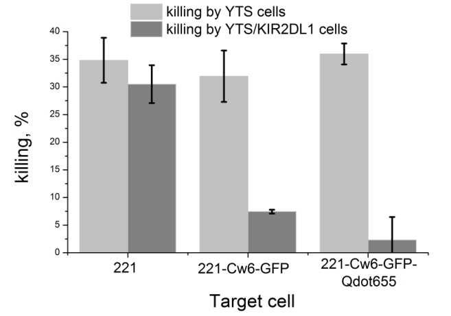 Figure S5. Assay for NK cell function in the presence of nanoparticle Qdot655.