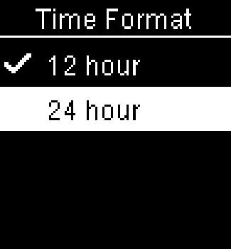 4 Meter Settings Time Format Time Format Choose the time format (12-hour or 24-hour clock) that appears on the meter. 1 2 3 Turn the meter on by briefly pressing.