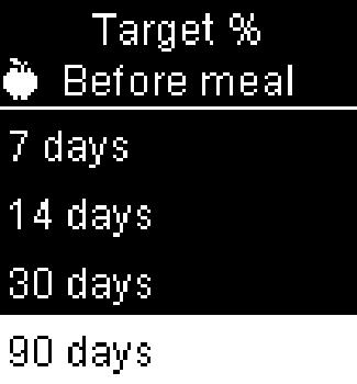 The Target % appears (for the Before meal example).