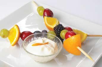 flour and 100% fruit juice Vegetable sticks with low-fat dip or salsa and chocolate or