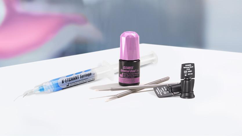 THIS ADHESIVE LETS YOU BOND ALMOST ALL DENTAL MATERIALS Universal. Easy. Reliable. NEW! With the new you can bond various dental materials and select the etch mode of your choice.
