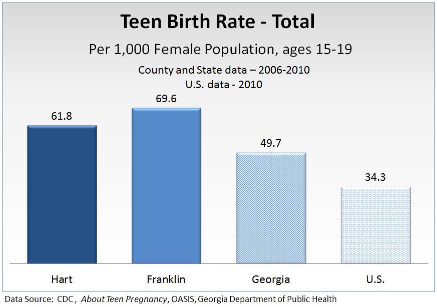 2013 Ty Cobb Regional Medical Center Maternal, Infant and Child Health Teen Birth Rate Teen Birth Rate Substantial disparities persist in teen birth rates.