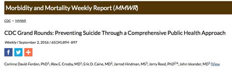 Thus, a treatment only approach to prevention has limited impact on national rates of suicide.