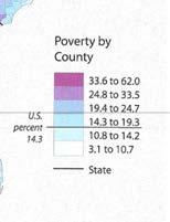 Percentage of Poverty in U.S., Percent in Poverty Figure 5. Percent in poverty, 2009. U.S. Department of Commerce Economic and Statistics Administration Health Insurance Coverage Estimate, Percentage of Uninsured, Low Income Women Figure 6.
