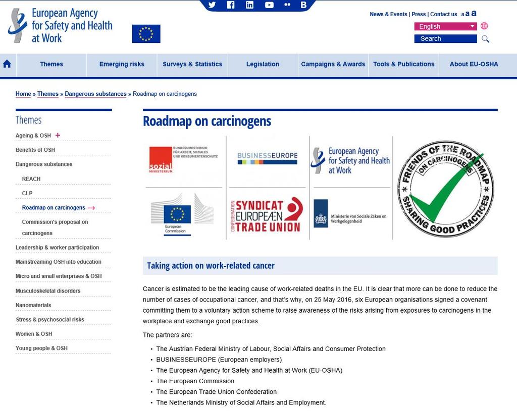 EU-OSHA support to action on carcinogens https://osha.