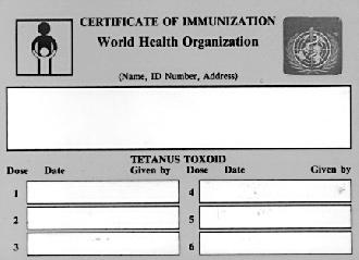 annex 1 Sample immunization register for infants and mothers (used in some countries) No.