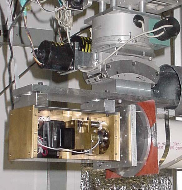 Nanoradian goniometer (side removed showing joystick motor drivers.) Arc: χ Motion Huber: θ Motion Figure 2: X21 experimental set-up.
