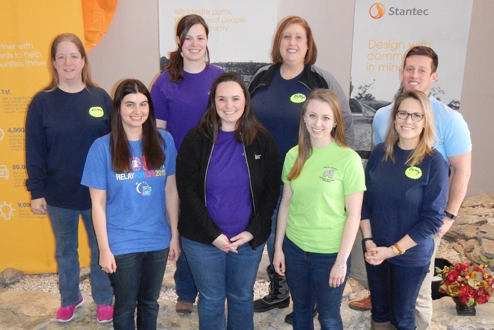 Corporate team spotlight: STANTEC After learning that many of their Stantec co-workers had been affected by cancer, employees Charla Barnes and April Welshans formed a Relay For Life team to fight