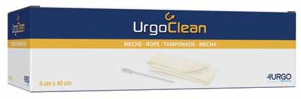 Product Profile UrgoClean Rope Hydro-desloughing absorbent rope with a sterile probe. Composed of a sterile, non-woven pad of highly absorbent and cohesive hydro-desloughing fibres (polyacrylate).
