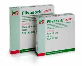Flivasorb Super absorbent wound dressings Flivasorb is a pioneering superabsorbent wound dressing, with twice as much absorption capacity compared to a traditional absorbent dressing made of