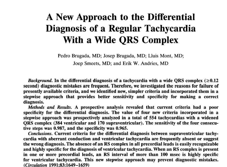WCT: Brugada Criteria Wide Complex Tachycardia Regular VT SVT with RBBB or LBBB aberration Irregular Caveats» Preexcited tachycardia» Mahaim tachycardia»