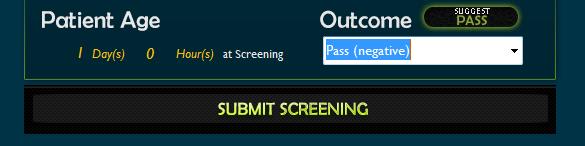 The Screening Successfully Submitted page will