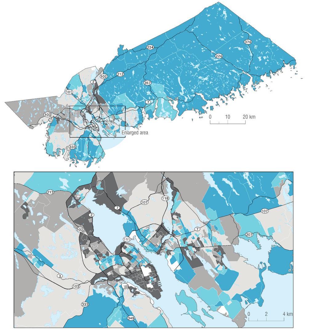 Distribution of Socio-Economic Status in the Halifax CMA Material Component of the INSPQ Deprivation