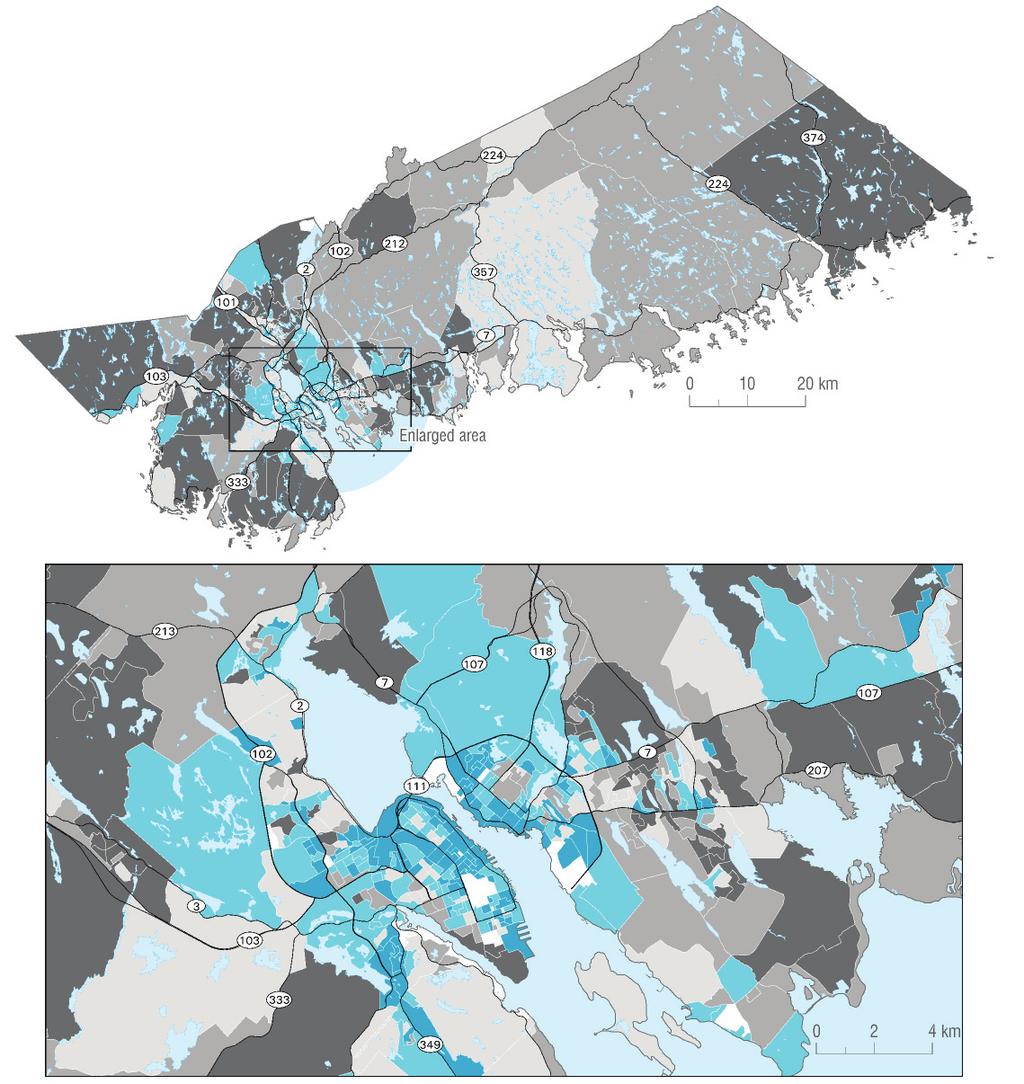 Distribution of Socio-Economic Status in the Halifax CMA Social Component of the INSPQ Deprivation
