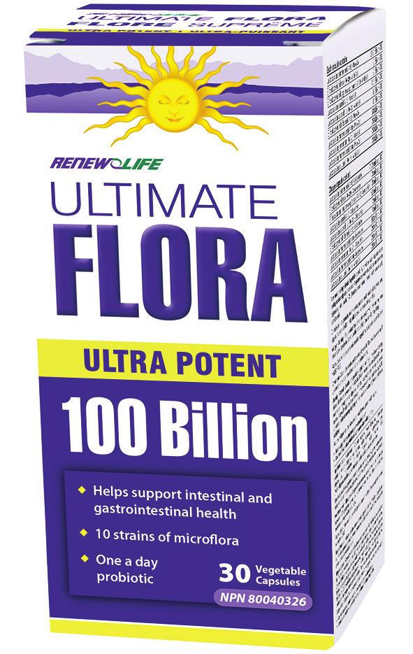Probiotic Supplementation With Ultimate Flora Ultra Potent Ultimate Flora Ultra Potent is a 100 billion culture, 10 strain probiotic formula.