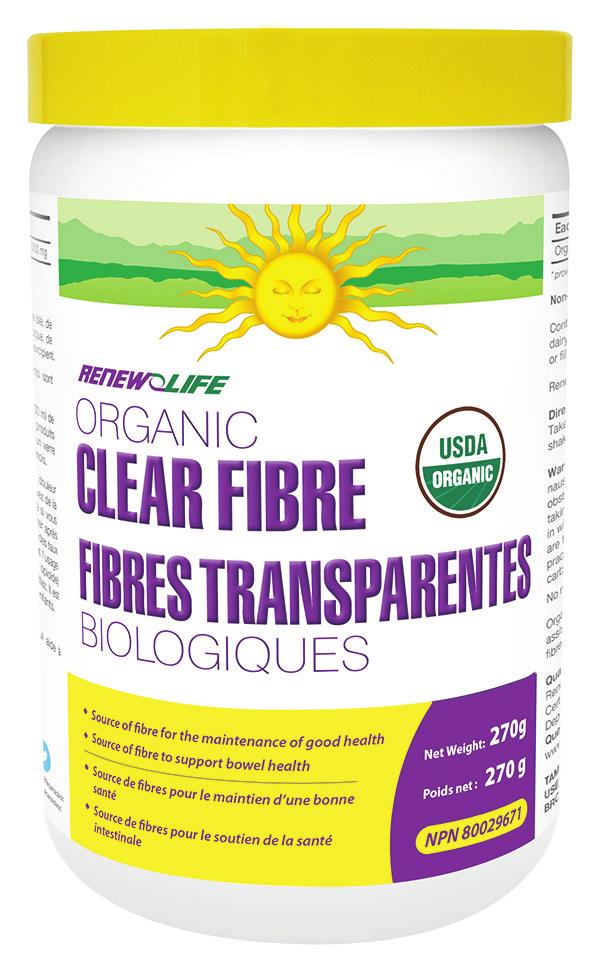 Fibre Supplementation With Organic Clear Fibre Organic Clear Fibre uses 100% organic acacia fibre.