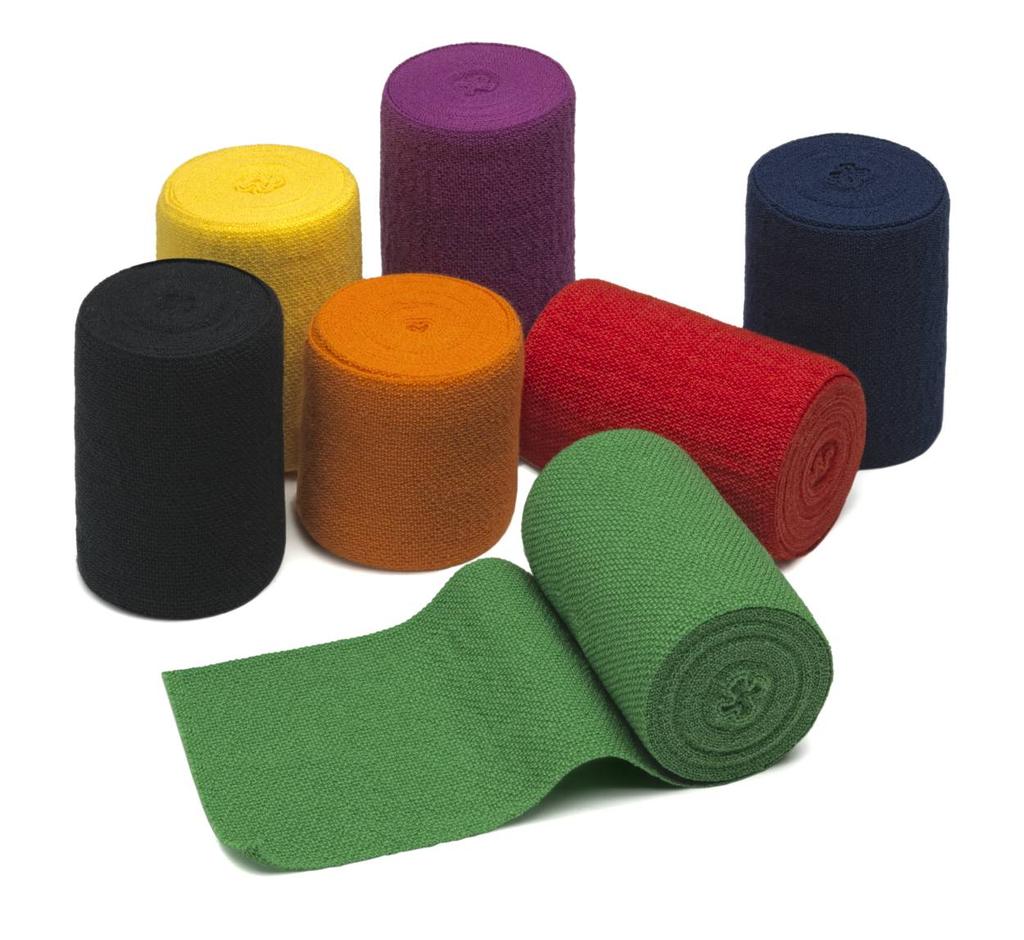 Wero Elasticolor Ideal bandage of durable elasticity with short stretch for fixation-, support- and relief dressings and compression dressings in first aid and post-treatments s : red, blue, green,