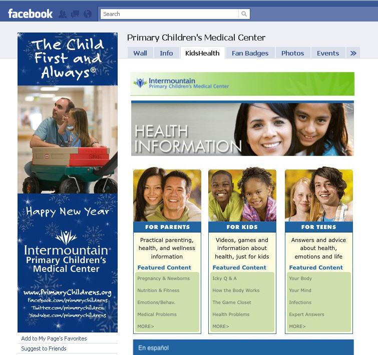 Online Integration: Social Media Primary Children s Medical Center promotes