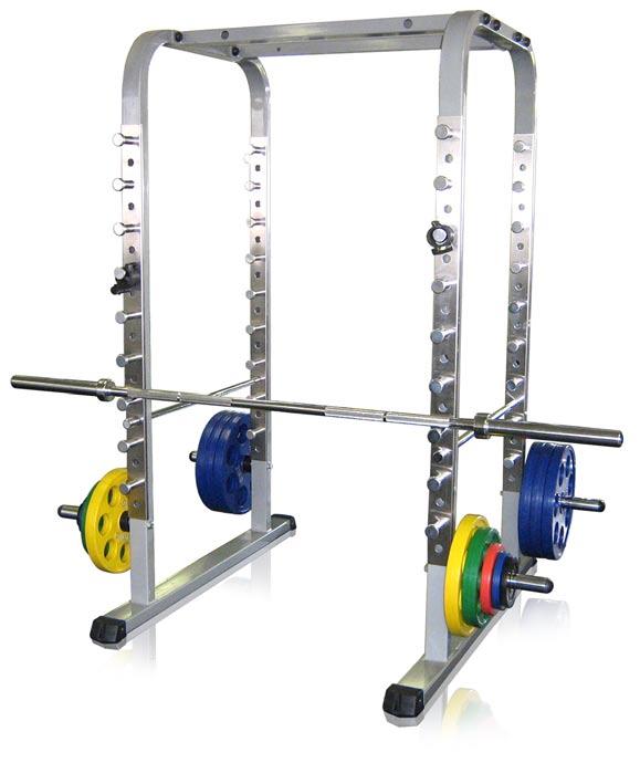 6 Squat Racks & Weights EZI Lift Plates Squat Rack with Barbell & Colored Ivanko Weights Squat Racks, Barbells and
