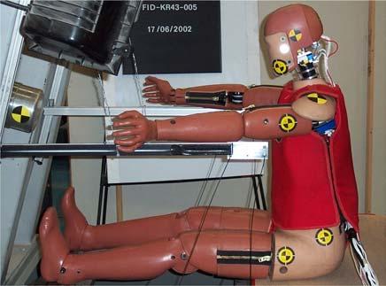 METHODOLOGY Several tests were carried out to evaluate biofidelity of the thorax, upper abdomen, lower abdomen and femur of a THOR-alpha frontal impact dummy.