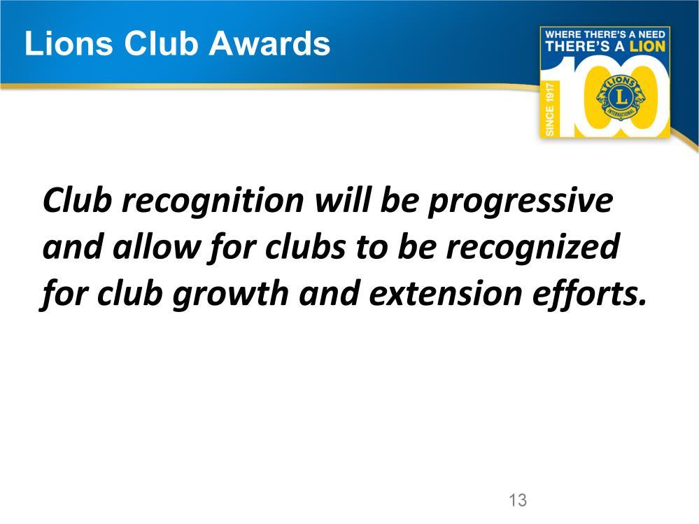 And just like the awards for individual Lions, the recognition a club can earn is also
