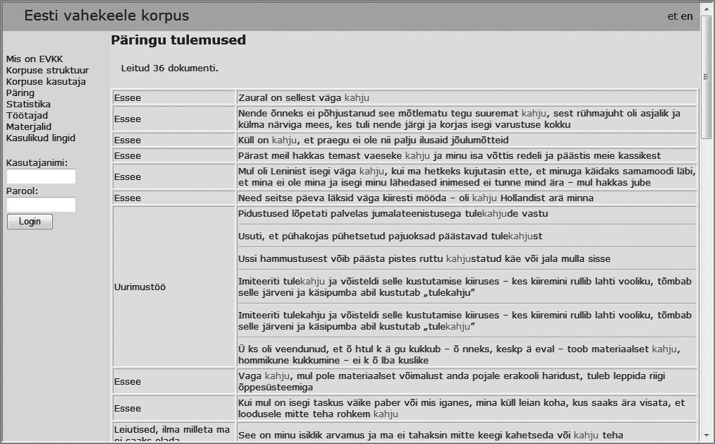 Keeleõpe arvuti abil 119 Käivitunud on eesti õppijakeele korpuspõhine uurimine.